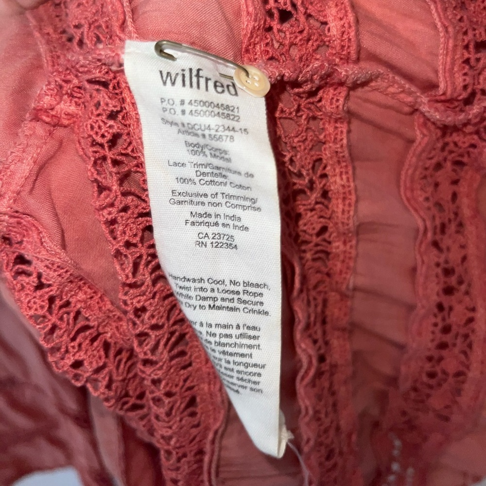 Aritzia Wilfred Coral Short Sleeve Blouse - Size L - Picture 3 of 4